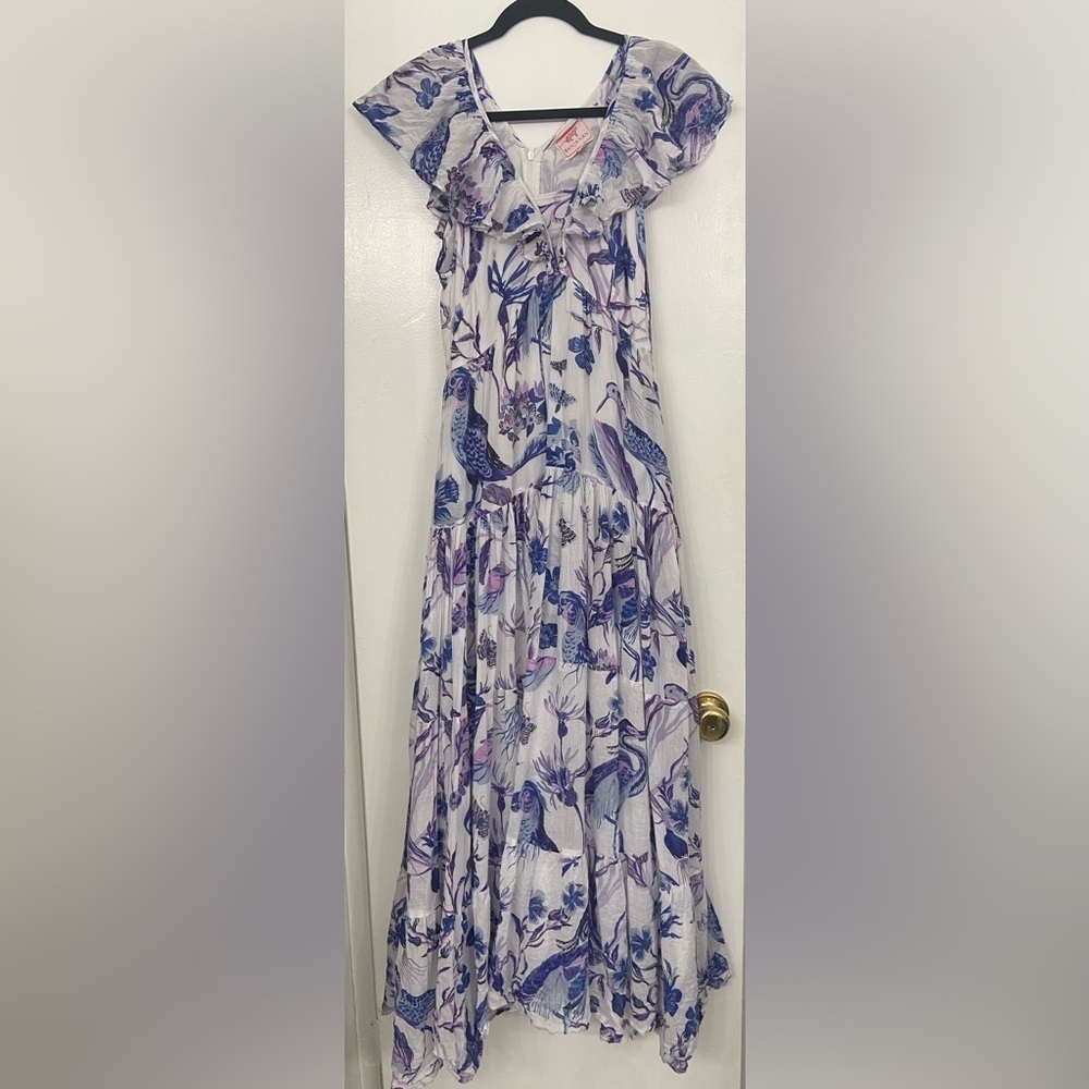 Banjanan Gladys Maxi Dress in Jubilee Blue & White Size Medium - Picture 3 of 7